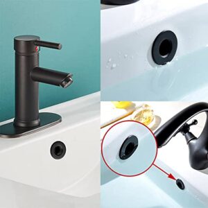 Sink Overflow Trim Ring 2 Packs, Bathroom Kitchen Sink Basin Overflow Sink Hole Cover Solid Weight, Fit for 0.8 Inch-0.91 Inch Sink Trim Holes, Copper, Matte Black