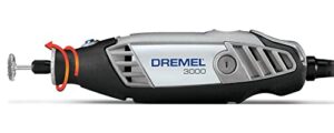 dremel 3000 corded electric variable speed rotary tool value pack with 25 accessories, 2 attachments, and 52 bonus accessories (black, gray)