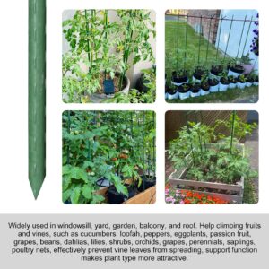 Garmeinea Garden Stakes 60 Inches Plastic Coated Steel Plant Stakes for Growing Climbing Plants, Pack of 25