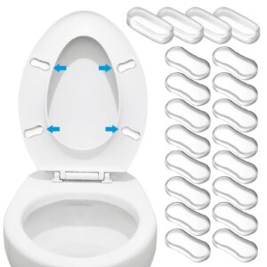 20 pieces toilet seat bumpers, universal toilet lid bidet replacement bumper kit silicone rubber bumpers for bidet attachment with strong adhesive for families, hotels, school toilet