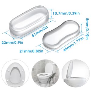 20 Pieces Toilet Seat Bumpers, Universal Toilet Lid Bidet Replacement Bumper Kit Silicone Rubber Bumpers for Bidet Attachment with Strong Adhesive for Families, Hotels, School Toilet