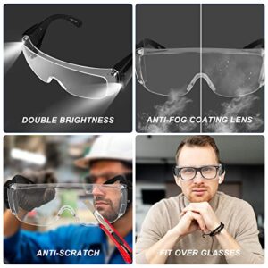 Anti Fog Safety Glasses With Lights For Women And Men - Night Work Goggles Over Eyeglasses , Anti Scratch Clear Lens Rechargeable Use In The Lab, Shooting, Welders, Woodworking