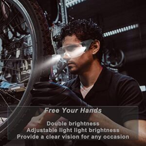 Anti Fog Safety Glasses With Lights For Women And Men - Night Work Goggles Over Eyeglasses , Anti Scratch Clear Lens Rechargeable Use In The Lab, Shooting, Welders, Woodworking