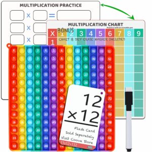 multiplication game - big multiplication chart math fidget toys - learning games math toys-multiplication pop w it 12x12 math manipulatives- multiplication machine times table