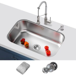 kitchen sinks, oxwiser 30 inch undermount kitchen sink, single bowl kitchen sink 16 gauge stainless steel sink, fits 33" cabinet