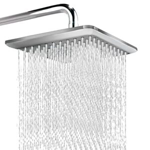 high pressure rain shower head: abujia 9 inch luxury large square rainfall shower heads, adjustable wall mounted and ceiling mounted fixed high flow waterfall showerhead for bathroom