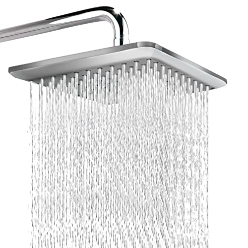 High Pressure Rain Shower Head: Abujia 9 Inch Luxury Large Square Rainfall shower heads, Adjustable Wall Mounted and Ceiling Mounted Fixed High Flow Waterfall showerhead for Bathroom