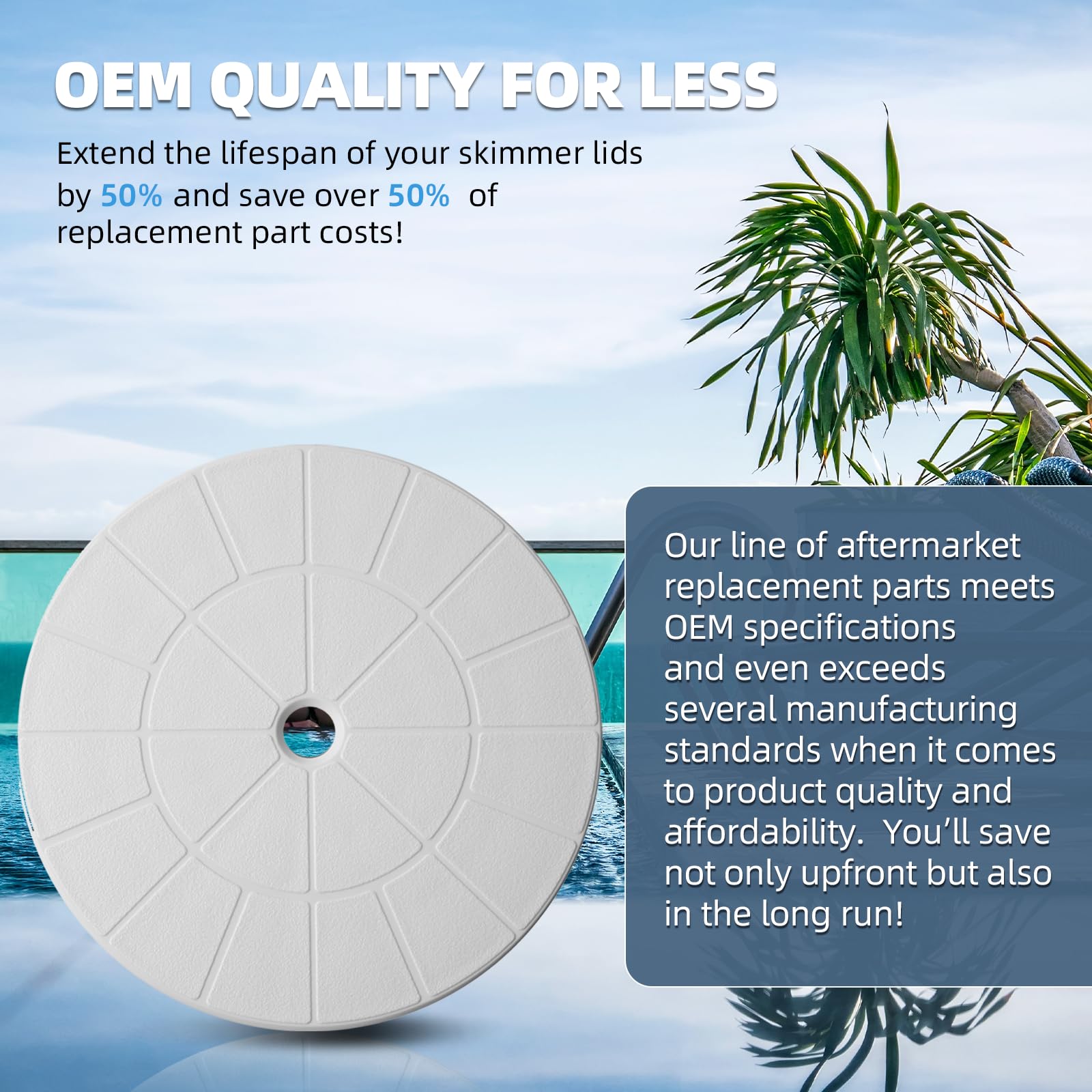 TonGass 9 1/8" Skimmer Valve Lids - Perfect Replacement Part for 9" Pool Lids & Spa Lids - Highly Durable Pool Skimmer Cover with UV Inhibitors