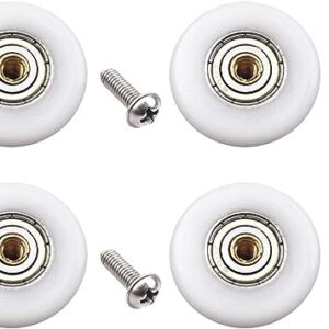 Atoplee 4 pcs Shower Door Rollers Runners Wheels - Replacement Part Bathroom Glass Door Runner Sliding Shower Door Roller Wheel (Roller Diameter 19mm)