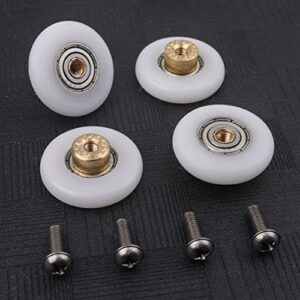 Atoplee 4 pcs Shower Door Rollers Runners Wheels - Replacement Part Bathroom Glass Door Runner Sliding Shower Door Roller Wheel (Roller Diameter 19mm)