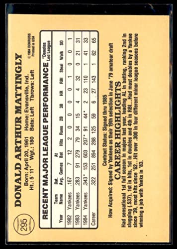 1985 Donruss #295 Don Mattingly