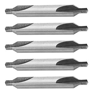 bettomshin center drill countersink lathe bit mill tool, combined drills plain type imperial, 1/4-inch combined countersinks drills set tool, hss-6542 countersinks, 5pcs
