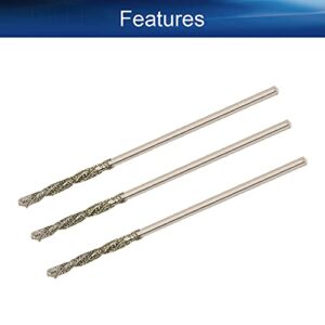 Bettomshin 1.2mm Diamond Twist Drill Bits High Speed Steel HSS for Glass Sea Shells Stone Tiles 10Pcs