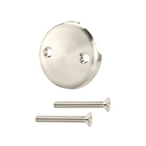 Universal Bathtub Drain Two Hole Overflow Faceplate with SS304 Screws Bathtub Overflow (Brushed Nickel)