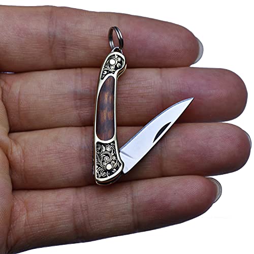 JPCRMOV Mini Pocket Knife for Men, Smallest Folding Knife Keychain Knife Tiny EDC Micro Lightweight 9g