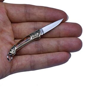 JPCRMOV Mini Pocket Knife for Men, Smallest Folding Knife Keychain Knife Tiny EDC Micro Lightweight 9g