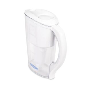 crystal quest water filter pitcher system - 4 stage filtration system with fluoride removal, space saving design for refrigerators, provides 2,000 gallons of clean drinking water - clear