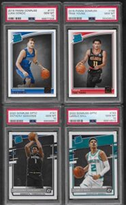 psa 10 luka doncic trae young donruss & anthony edwards lamelo ball donruss optic 4 card rookie lot nba superstar players graded psa gem mint 10