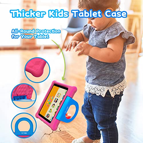 G-TiDE Kids Tablet, 8 inch Tablet for Kids, 5100mAh Big Battery, 2GB+32GB Learning Tablets, 5MP Dual Camera, Fun Kids App - KLAP, Parental Controls, Screen Protector, Toddler Tablets Case, Pink