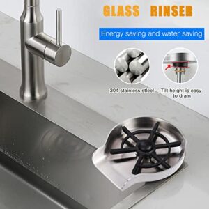 Glass Rinser for Kitchen Sink Cup Washer for Sink Glass Rinser Cup Rinser for Sink Bottle Washer Stainless Steel Faucet Cup Rinser Ideal for Bars, Coffee Shops(Type 2)
