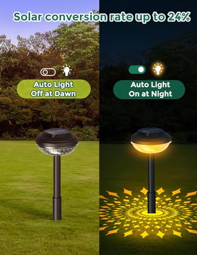 Staffzille Solar Pathway Lights 8 Pack, Solar Lights Outdoor Waterproof IPX5, 200lm Brightness Up to 10 Hours Auto On/Off Decorative Solar Lights for Outside Garden, Landscape, Yard, Patio, Driveway