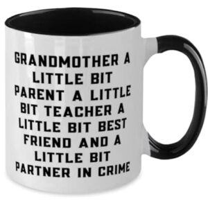 Perfect Grandmother, Grandmother A Little Bit Parent A Little Bit Teacher A Little Bit, Mother's Day Two Tone 11oz Mug For Grandmother