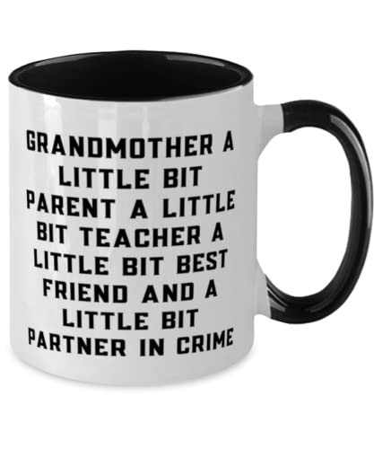 Perfect Grandmother, Grandmother A Little Bit Parent A Little Bit Teacher A Little Bit, Mother's Day Two Tone 11oz Mug For Grandmother