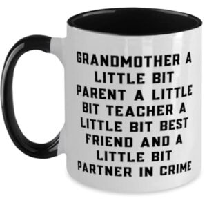 Perfect Grandmother, Grandmother A Little Bit Parent A Little Bit Teacher A Little Bit, Mother's Day Two Tone 11oz Mug For Grandmother