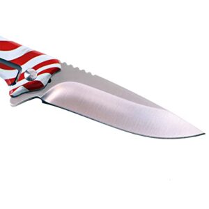 DIAMOON American Flag Print Stainless Steel Handle Frame Lock Deputy EDC Gift Tools Folding Pocket Knife