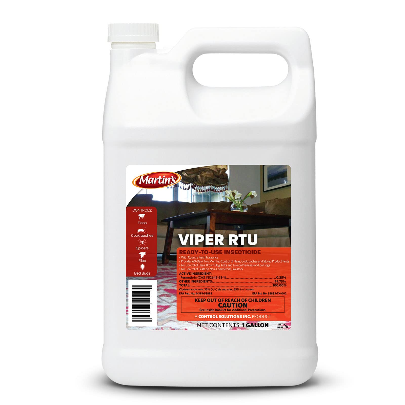 Martins Viper RTU Insecticide Indoor Outdoor Powerful Bug Repellent pest Control Home Defense Insecticide Insect Control Solutions Available with Premium Quality Centaurus AZ Gloves 1 Gal