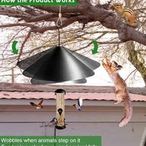 Fandature 19 Inch PP Squirrel Proof Baffle for Protecting Outside Pole Bird Feeders and Bird Houses, Hang Mount Raccoon and Squirrel Guard Stopper for Shepherd Hooks - Black, 1 Pack