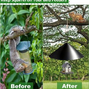 Fandature 19 Inch PP Squirrel Proof Baffle for Protecting Outside Pole Bird Feeders and Bird Houses, Hang Mount Raccoon and Squirrel Guard Stopper for Shepherd Hooks - Black, 1 Pack