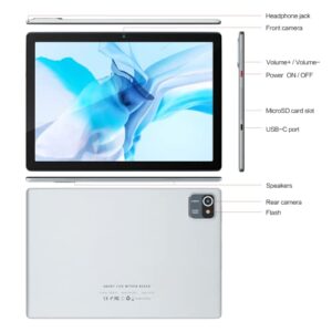 Freeski Tablet 10.1 Inch Android 10-2GB RAM 32GB ROM, 6000mAh Battery Quad Core IPS HD Touchscreen Tablets (Silver)