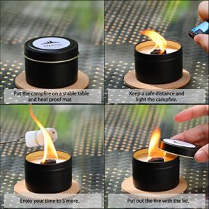 Tabletop Fire Pit Portable Campfire Bonfire S'More Maker for Picnic Camping Outdoor Indoor Home Decoration (Black)