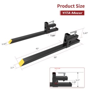 YITAMOTOR 60" 4000LBS Clamp on Pallet Forks Heavy Duty Forks for Tractor Loader Bucket