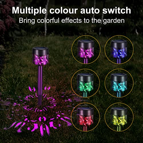 Wenhuidr 8 Pack Solar Lights Outdoor Waterproof, 7 Colors Garden Lights Solar Powered Waterproof, Outdoor Solar Lights Walkway for Patio, Lawn, Yard and Landscape