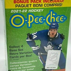 2021-22 NHL O-Pee-Chee OPC Hockey Factory Sealed Blaster Box 72 Cards made by Upper Deck 9 Packs of 8 Cards per Pack. Look for Rookie Cards from an amazing rookie class such as Trevor Zegras, Jeremy Swayman, Cole Caufield, Spencer Knight, Alex Newhook, Qu