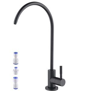 matte black drinking water purifier faucet,filtered water faucet for kitchen, sus304 stainless steel beverage faucet for under sink water reverse osmosis filter system with 1/2" 1/4" 3/8" tube