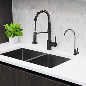 Matte Black Drinking Water Purifier Faucet,Filtered Water Faucet for Kitchen, Sus304 Stainless Steel Beverage Faucet for Under Sink Water Reverse Osmosis Filter System with 1/2" 1/4" 3/8" Tube