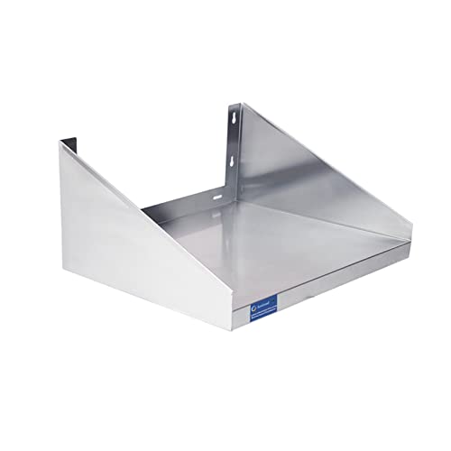 AmGood 24" Long X 24" Deep Stainless Steel Wall Shelf with Side Guards