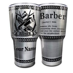 n namesiss all over printed tumbler, barber knowledge normal tumbler 30oz metal style custom your name, gift for father, gift for him, welder father's day