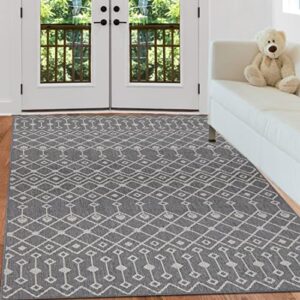 patio rug for entrance bohemian 5x8ft grey area rug indoor outdoor rug textured weave floor carpet durable washable rug for patio,home,picnic,camping