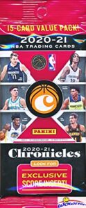 2020/21 panini chronicles basketball exclusive jumbo fat cello factory sealed pack with 15 cards! look for rookies & autos of lamelo ball, anthony edwards, tyrese haliburton & many more! wowzzer!