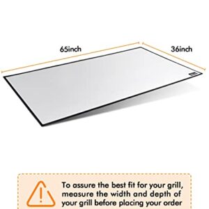 homenote Grill Mat for Outdoor Grill, Fiberglass Large 36 x 65 inches Deck Protector Under Grill Mats, Fireproof Floor Mat for Outdoor, Perfect for Charcoal Gas Grills,Griddles and Smokers, Silver