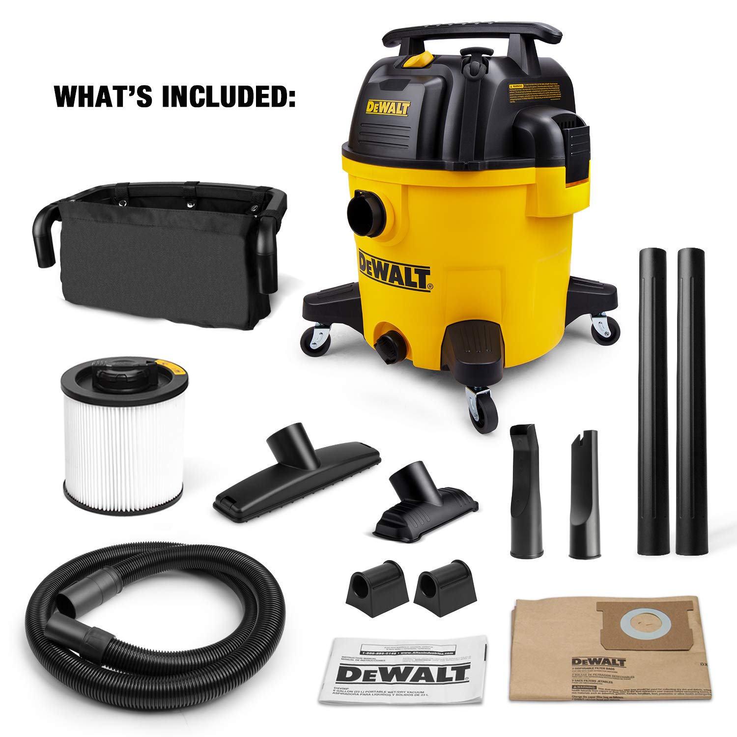 DeWALT DXV10PZ 10 Gallon 5.5 Peak HP Poly Wet Dry Vacuum, Yellow