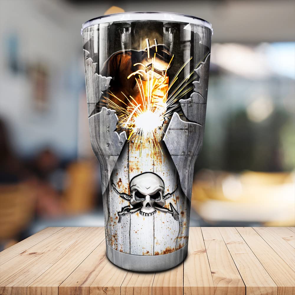 N NAMESISS All Over Printed Tumbler, WELDER Personalized Someone Data Provided By Those Of Questionable, Magician, Gift for Father, Him, Father's Day, 30 OZ