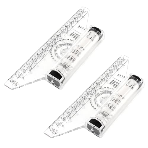 2 Pcs Plastic Measuring Rolling Ruler, 6 Inch Drawing Roller Ruler Parallel Glider Rolling Ruler Drawing Design Ruler for Measuring, Drafting