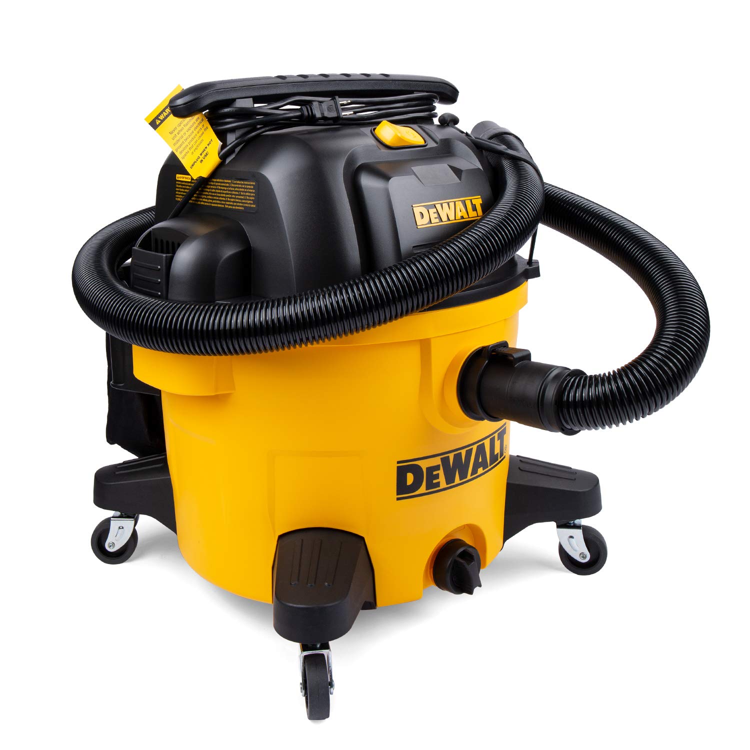 DEWALT 9 Gallon DXV09PZ New Version Poly Wet/Dry Vac, Heavy Duty Shop Vacuum for Jobsite/Workshop, Yellow