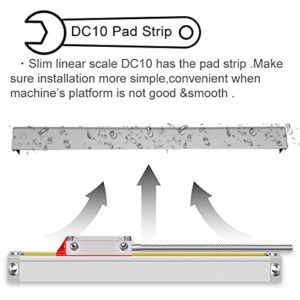 High Accuracy Linear Scale Encoder 5um 270mm (10") Travel Length for Lathe Machine Milling Machine DRO Tools