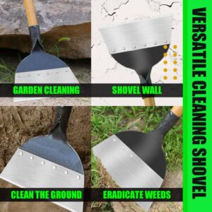 OUHO Multi-Functional Outdoor Garden Cleaning Shovel Steel Flat Shovel ice Shovel Weeding Planting Farm Weeding